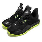 Under Armour 籃球鞋 Curry HOVR Splash 2 男鞋 黑 螢光綠 支撐 3025636001