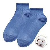 【ONEDER 旺達棉品】有機棉1/2中統羅紋襪 22-26公分 短襪 襪子 嚴選通過IDFL國際紡織檢測 AN-A301 藍