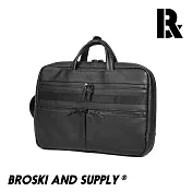 BROSKI & SUPPLY 日本專利防水真皮 兩用商務手提後背包 JIG2 /黑色