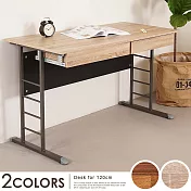 《Homelike》亞力克120cm書桌-附抽屜x2(二色) 電腦桌 辦公桌 工作桌 教師桌- 原木色