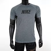 Nike Logo Heather [NESSC677-437] 男 T恤 短袖 上衣 防曬衣 抗UV 速乾 綠灰