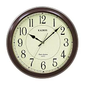 KAIROS凱樂時 KW-1904 復古設計夜光面簡約掛鐘 -B咖色
