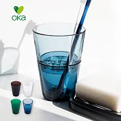 【日本OKA】PLYS base晶透風雙層牙刷瀝水杯架-4色可選 -海洋藍