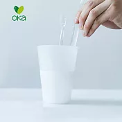 【日本OKA】PLYS base晶透風雙層牙刷瀝水杯架-4色可選 -晨霧白