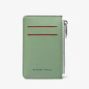 【L.Elegant】簡約輕薄 學生卡夾 拉鏈零錢包(共3色)B331 綠色
