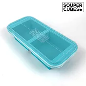 【Souper Cubes】多功能食品級矽膠保鮮盒-湖水綠-2格(500ML/格)