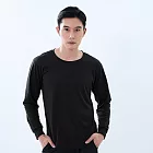 【遊遍天下】MIT台灣製男款抗UV防曬涼感吸濕排汗機能長袖圓領衫 GL2002 黑色 M 黑色