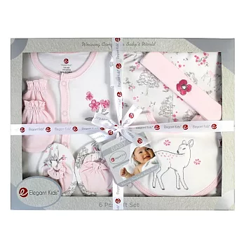 美國Elegant kids彌月禮盒-粉色 (E008-1) 彌月禮盒 嬰兒裝 嬰兒手套 嬰兒襪子