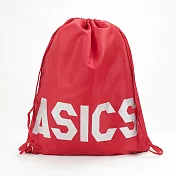 Asics [TWB075-23] 健身袋 束口袋 收納袋 鞋袋 運動 休閒 輕便 耐用 耐髒 亞瑟士 紅銀