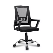 IDEA-新設計曲線透氣網布電腦椅 黑色