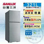 【SANLUX 台灣三洋】321公升1級能效定頻雙門冰箱(SR-C321B1B)