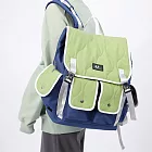 O-ni O-ni新款精選優質防潑水加密度牛津布拼接色多功能夾棉大容量電腦書包(bag-715) 綠/藍色