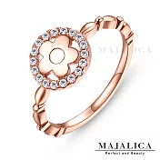 Majalica戒指尾戒花朵925純銀戒指女戒 精鍍正白K/玫瑰金 單個價格 PR4008 3 玫金色美國圍3號