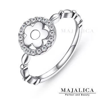 Majalica戒指尾戒花朵925純銀戒指女戒 精鍍正白K/玫瑰金 單個價格 PR4008 6 銀色美國圍6號
