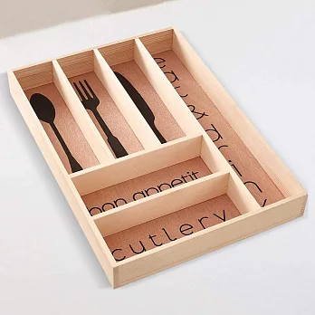 《Premier》6格木製餐具收納盒(現代) | 抽屜格層分隔 碗筷收納