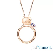 【Just Diamond】Hello Kitty甜蜜寶貝 18K玫瑰金藍寶石項鍊