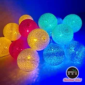 摩達客-LED20燈-絲線網球燈球殼燈-四彩色系(USB & 電池二用款)