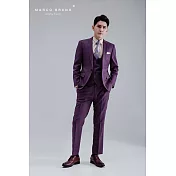 【Marco Bruno】都會雅痞紫羅蘭格紋西裝