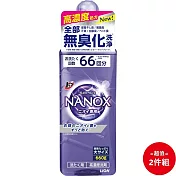 日本【LION】TOP SUPER NANOX高濃度洗衣精 強效去味660g 二入組