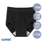【日本GUNZE】防水抑菌三角生理褲(CI4170-BLK) M 黑色