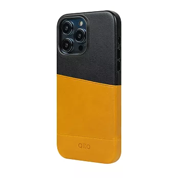 Alto Metro 插卡皮革手機殼 iPhone 14 Pro Max -  - 焦糖棕/渡鴉黑