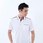 【遊遍天下】MIT台灣製男款吸濕排汗抗UV防曬涼感機能POLO衫(GS1039) XL 白紫