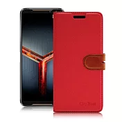 CITY For 華碩 ROG Phone II ZS660KL 浪漫都會支架皮套 紅色