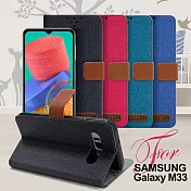 GENTEN for Samsung Galaxy M33 自在文青風支架皮套 黑色