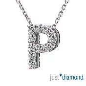 【Just Diamond】Love Words字母系列 18K金鑽石墜子-P(不含鍊)