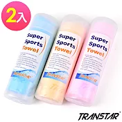 TRANSTAR 泳具 大吸水巾-雙層輕柔PVA(2入) 水藍x2