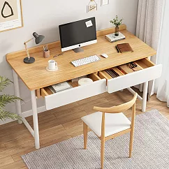 【AOTTO】北歐風加厚加寬雙抽書桌─140CM(電腦桌 辦公桌 工作桌) 140公分