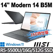 msi微星 Modern 14 B5M-234TW 14吋 商務筆電(R5-5500U/16G/512G SSD/Win11-16G特仕版)
