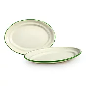 《IBILI》橢圓琺瑯餐盤(米綠30cm) | 餐具 器皿 盤子