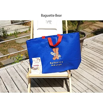 【U】Romane －DONATDONAT 環保購物袋  衝浪小熊(藍)