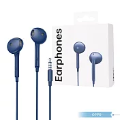 OPPO MH135 原廠高品質半入耳式耳機 3.5mm / 線控接聽鍵 - 藏藍【盒裝】 藍色