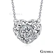 GIUMKA心心相印925純銀項鍊愛心女鍊短項鏈 心動時分跳舞石系列 單鍊價格 MNS08023 45cm 銀色白鋯