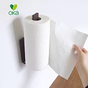 【日本OKA】PLYS base無痕貼掛式廚房紙巾架-2色可選- 焦糖棕