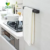 【日本OKA】PLYS base無痕貼櫥櫃門後毛巾/抹布掛架-2色可選- 焦糖棕