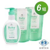 台塑生醫 嬰幼童奶瓶洗潔劑 (500g) X1瓶 + 補充包(400g) X 2包 [共6組]