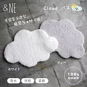 【&NE】日本製吸水速乾防滑雲朵地墊(雲端般的柔軟觸感) 灰灰雲