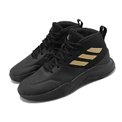 adidas 籃球鞋 Ownthegame 男鞋 黑 金 基本款 實戰 高筒 海外限定 愛迪達 FW4562