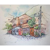 【玲廊滿藝】yumei _watercolor畫畫日子-台南街屋18x26cm