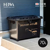 【日本平和Heiwa】日製工業風可疊式耐重收納箱-70L-2色可選- 酷灰黑