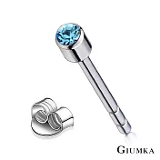 GIUMKA簡約耳釘白鋼耳環單鑽造型 3MM 多色任選 MF00479 無 藍鋯3MM一對價格