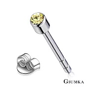 GIUMKA簡約耳釘白鋼耳環單鑽造型 3MM 多色任選 MF00479 無 黃鋯3MM一對價格