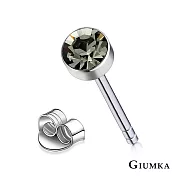 GIUMKA簡約耳釘白鋼耳環單鑽造型男女中性款 4MM 多色任選 MF00480 無 灰鋯4MM一對價格