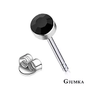 GIUMKA簡約耳釘白鋼耳環單鑽造型男女中性款 4MM 多色任選 MF00480 無 黑鋯4MM一對價格