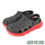 【GREEN PHOENIX】男 洞洞鞋 雨鞋 布希鞋 涼鞋 拖鞋 兩穿式 防水 EU40 黑色