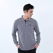 【遊遍天下】MIT台灣製男款環保紗抗UV吸濕排汗機能長袖POLO衫 (GL1022) 淺灰 L 淺灰