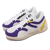 Puma 籃球鞋 TRC Blaze Court 男鞋 白 奶油 紫黃 Lakers 湖人配色 低筒 運動鞋 37658207